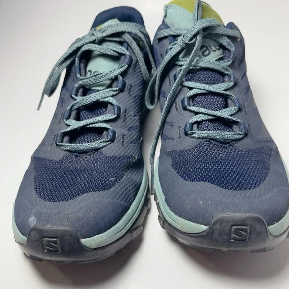 Salomon Womens 9.5 Outline Mid GTX W Navy Blazer Hydro Guacamole Outdoor Shoes - Picture 4 of 16